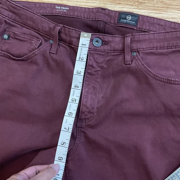 AG Adriano Goldschmied 29R Women's Maroon The Prima Mid Rise Skinny Made In USA - Picture 6 of 9